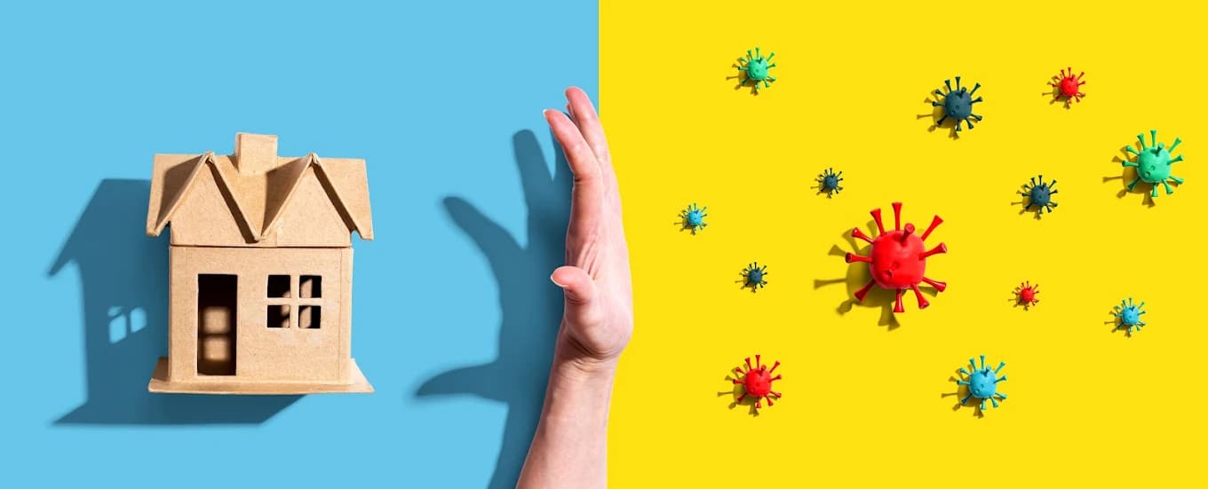 Cardboard house blocking airborne contaminants